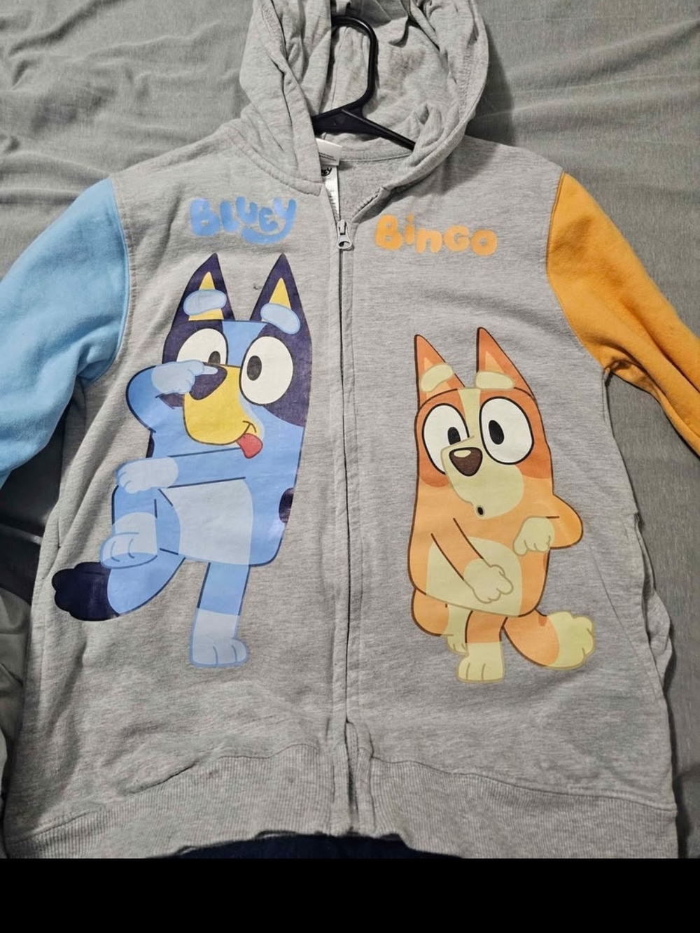 Bluey & Bingo Grey Zip-Up Hoodie for Kids